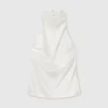 Top con scollo all’americana in raso Top con scollo all’americana in raso