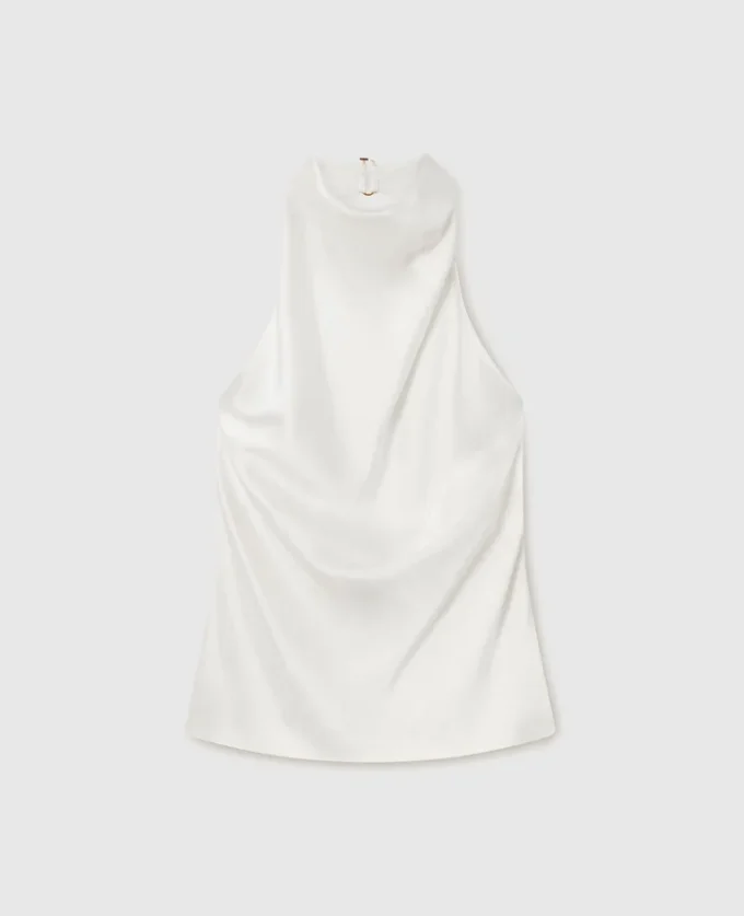 Top con scollo all’americana in raso Top con scollo all’americana in raso