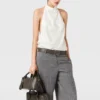 Top con scollo all’americana in raso Top con scollo all’americana in raso