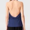 Top con scollo all’americana in raso Top con scollo all’americana in raso