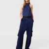 Top con scollo all’americana in raso Top con scollo all’americana in raso