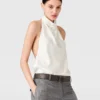 Top con scollo all’americana in raso Top con scollo all’americana in raso