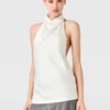 Top con scollo all’americana in raso Top con scollo all’americana in raso