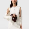 Top in raso con maniche a mantella e cut-out Top in raso con maniche a mantella e cut-out