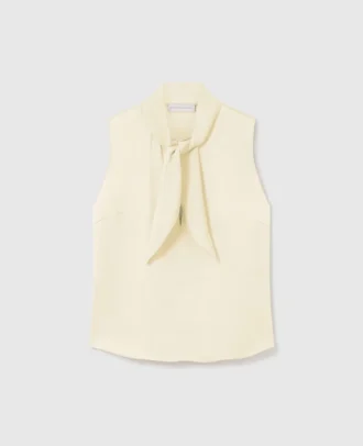 Top in raso senza maniche con collo annodato