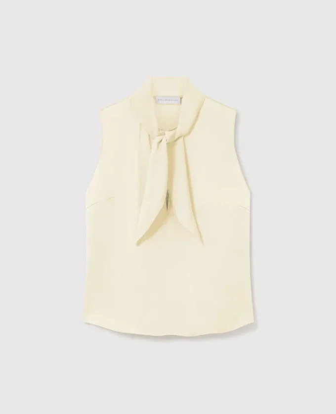 Top in raso senza maniche con collo annodato Top in raso senza maniche con collo annodato