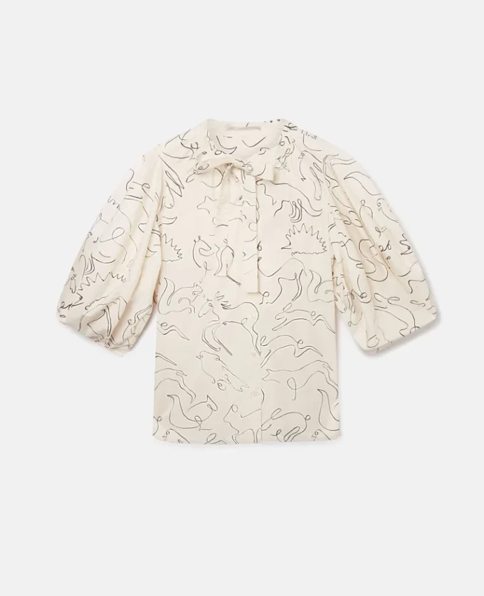 Top in twill con stampa doodle Rewild