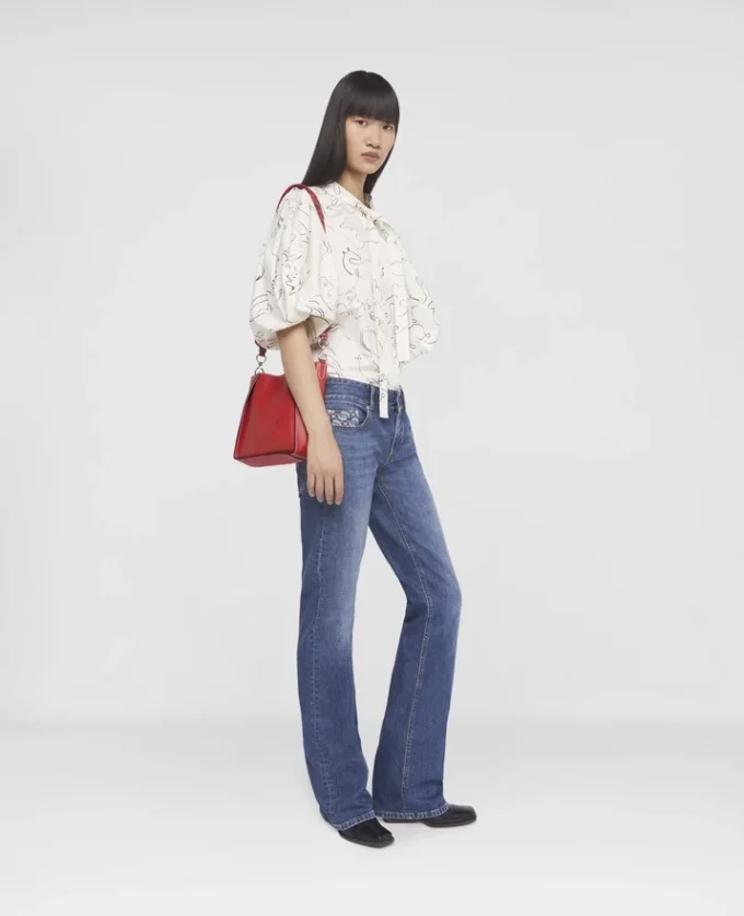 Top in twill con stampa doodle Rewild