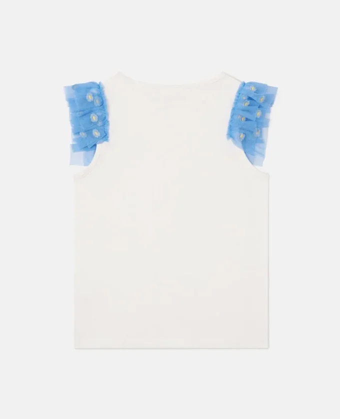 Top senza maniche con bordi in tulle Top senza maniche con bordi in tulle