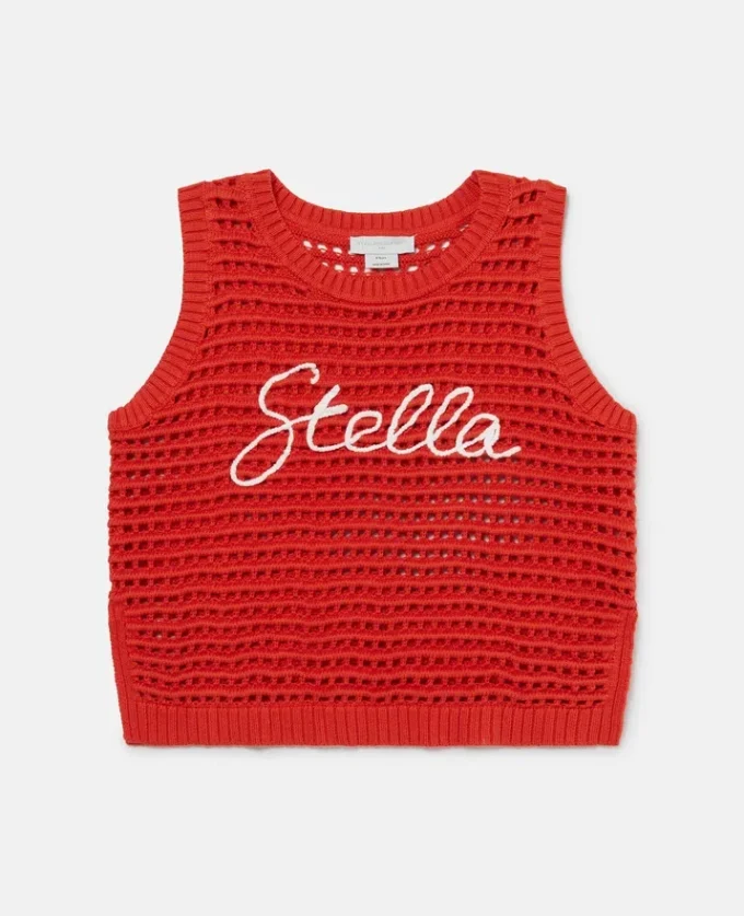 Top senza maniche ricamato Stella Top senza maniche ricamato Stella