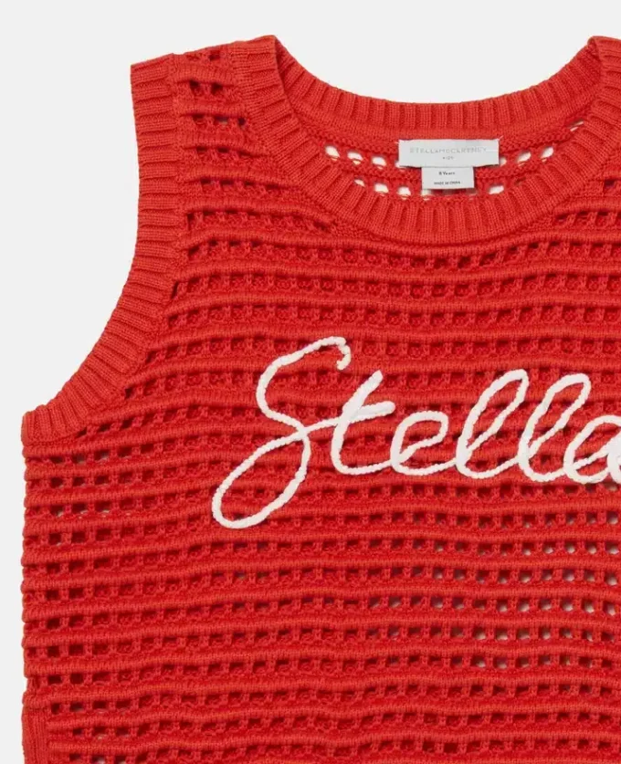 Top senza maniche ricamato Stella Top senza maniche ricamato Stella