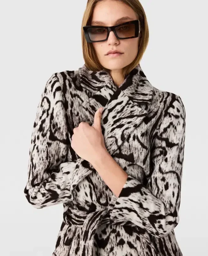 Trench con cintura in jacquard Cloud Leopard Trench con cintura in jacquard Cloud Leopard