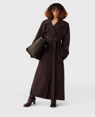 Trench double-face con cintura