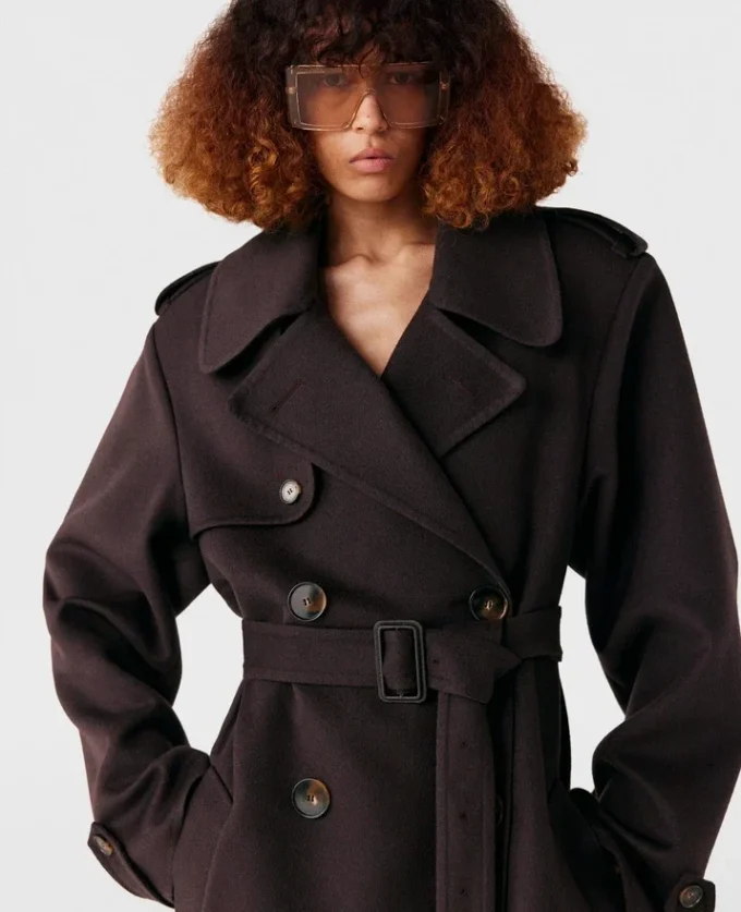 Trench double-face con cintura Trench double-face con cintura