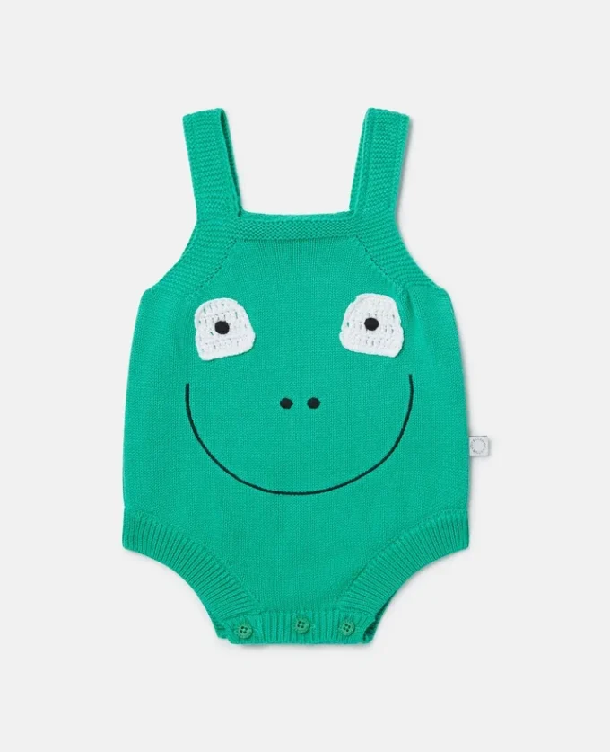 Tutina con ricamo grafico a forma di rana Tutina con ricamo grafico a forma di rana