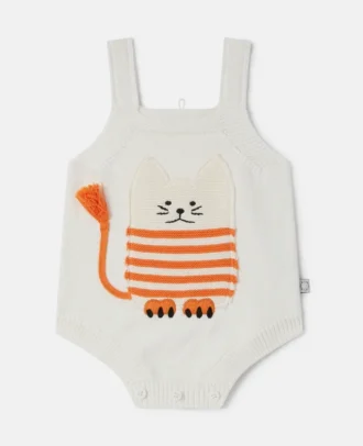 Tutina con ricamo grafico gatto