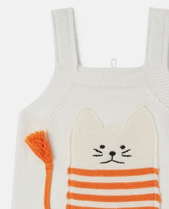 Tutina con ricamo grafico gatto