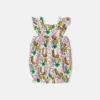 Tutina con spalline arricciate e stampa Earth Friends Tutina con spalline arricciate e stampa Earth Friends
