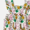 Tutina con spalline arricciate e stampa Earth Friends Tutina con spalline arricciate e stampa Earth Friends