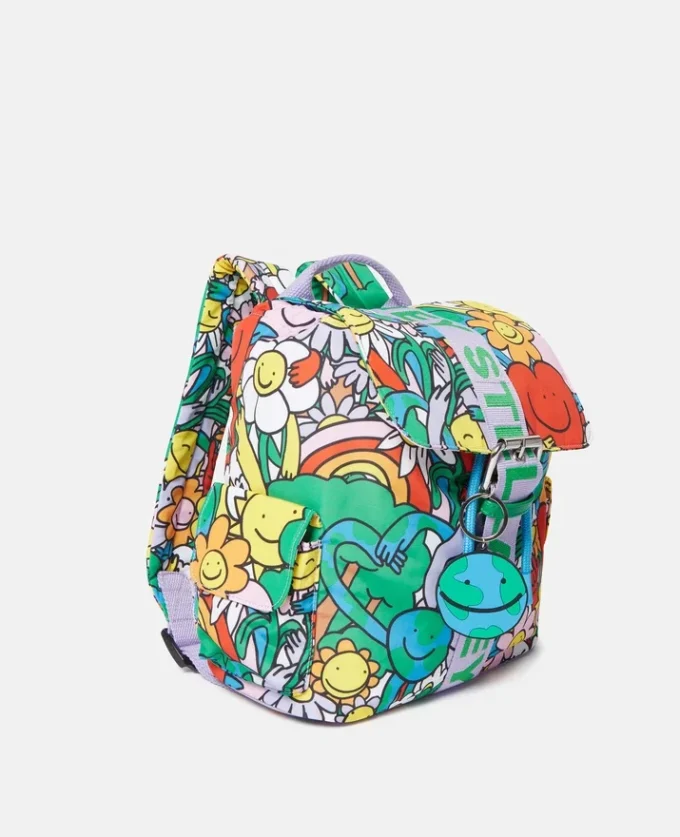 Zaino con fibbia Earth Friends Print Zaino con fibbia Earth Friends Print